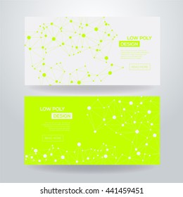 Abstract futuristic low poly background with connecting dots and lines. Connection structure. Vector science polygonal design.
