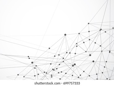 Abstract futuristic low poly connecting structure dots and lines on white background. Vector illustration
