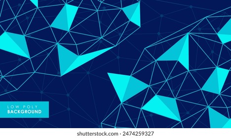 Abstract futuristic low poly technology background with connecting dots and lines. Connection structure. Vector science polygonal design.