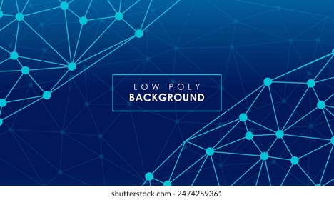 Abstract futuristic low poly technology background with connecting dots and lines. Connection structure. Vector science polygonal design.