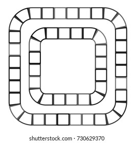Abstract futuristic maze, pattern template for children's games, white squares Black contour isolated on white background. Vector illustration