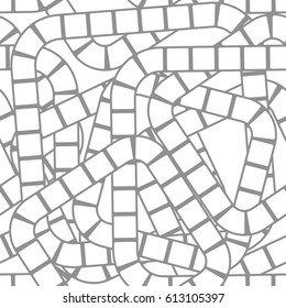 Abstract futuristic maze seamless pattern template for children's games, Grey squares on White background for site, blog, fabric. Vector