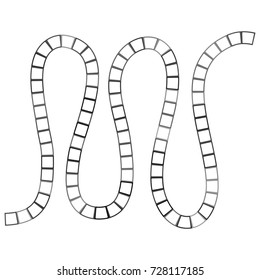 Abstract futuristic maze, zigzag pattern template for children's games, white squares Black contour isolated on white background. Vector illustration