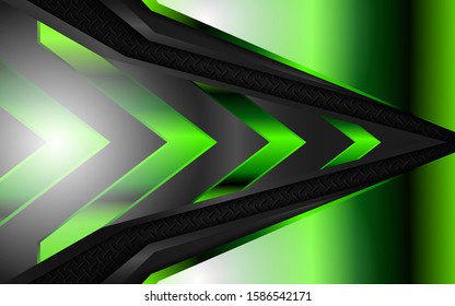 Abstract futuristic metallic green and black shapes innovation technology background concept. Vector design template for use element sport cover, game banner, automotive wallpaper, cyber theme