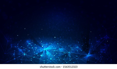 Abstract futuristic - Molecules technology background. Illustration Vector Geometric, Polygonal, Triangle pattern in molecule structure shape. Digital Futuristic, communication, Technology concept

