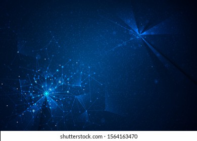 Abstract futuristic - Molecules technology background. Illustration Vector Geometric, Polygonal, Triangle pattern in molecule structure shape. Digital Futuristic, communication, Technology concept

