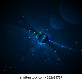 Abstract futuristic - Molecules technology background. Illustration Vector design digital  technology concept