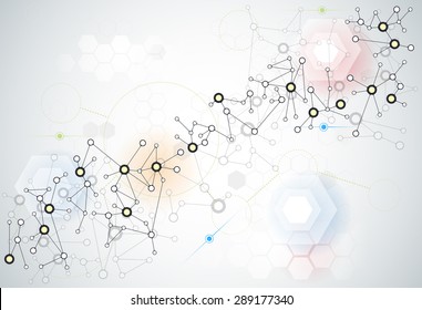 Abstract futuristic - Molecules technology background. Illustration Vector design digital technology concept. Blank space for your design
