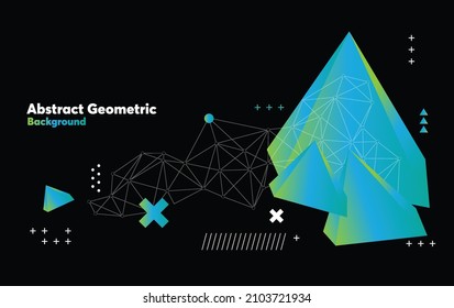 Abstract futuristic - Molecules technology with geometric shapes on dark background. Illustration Vector design digital technology concept