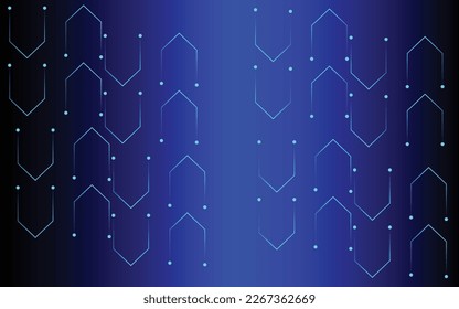 Abstract futuristic - Molecules technology with line art shapes on dark blue background. Illustration Vector design digital technology concept. vector art illustration