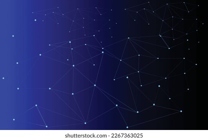 Abstract futuristic - Molecules technology with line art shapes on dark blue background. Illustration Vector design digital technology concept. vector art illustration