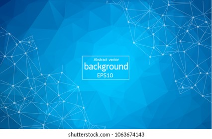 Abstract futuristic - Molecules technology with linear and polygonal pattern shapes on dark blue background. Illustration Vector design digital technology concept