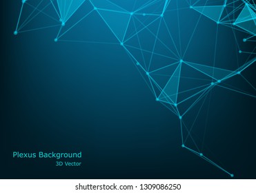 Abstract futuristic - Molecules technology with linear and polygonal pattern shapes on dark blue background. Illustration Vector design digital technology concept