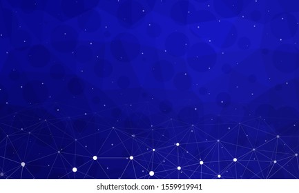 Abstract futuristic - Molecules technology on dark blue background. Illustration Vector design digital technology concept