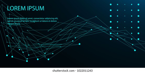 Abstract futuristic - Molecules technology with polygonal shapes on dark blue background. Illustration Vector design digital technology concept. Banner.