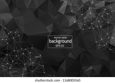 Abstract futuristic - Molecules technology with polygonal shapes on dark blue background. Illustration Vector design digital technology concept.