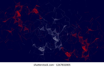 Abstract futuristic - Molecules technology with polygonal shapes on dark blue background. Illustration Vector design digital technology concept. - Vector