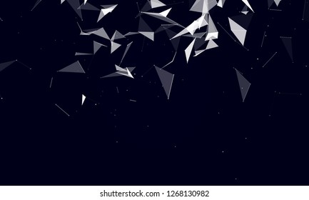 Abstract futuristic - Molecules technology with polygonal shapes on dark blue background. Illustration Vector design digital technology concept. - Vector