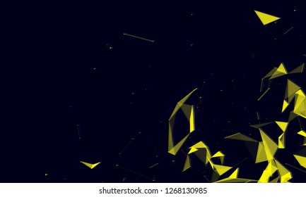 Abstract futuristic - Molecules technology with polygonal shapes on dark blue background. Illustration Vector design digital technology concept. - Vector