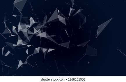 Abstract futuristic - Molecules technology with polygonal shapes on dark blue background. Illustration Vector design digital technology concept. - Vector