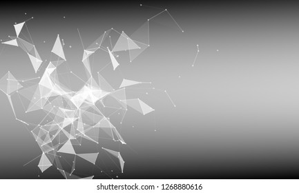 Abstract futuristic - Molecules technology with polygonal shapes on dark blue background. Illustration Vector design digital technology concept. - Vector