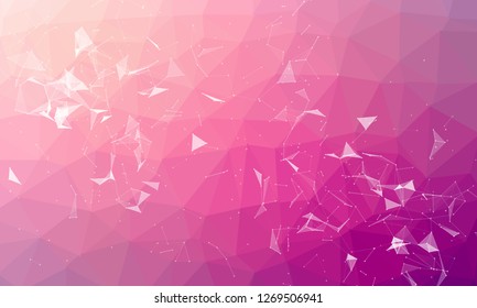 Abstract futuristic - Molecules technology with polygonal shapes on dark blue background. Illustration Vector design digital technology concept. - Vector