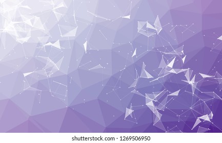 Abstract futuristic - Molecules technology with polygonal shapes on dark blue background. Illustration Vector design digital technology concept. - Vector