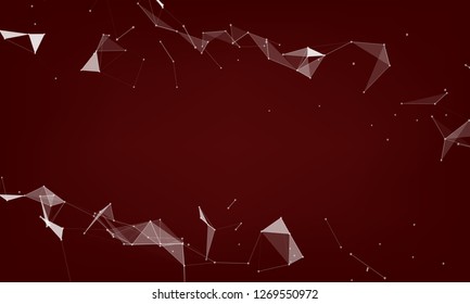 Abstract futuristic - Molecules technology with polygonal shapes on dark blue background. Illustration Vector design digital technology concept. - Vector