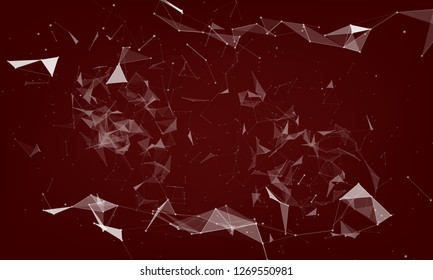 Abstract futuristic - Molecules technology with polygonal shapes on dark blue background. Illustration Vector design digital technology concept. - Vector