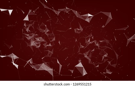 Abstract futuristic - Molecules technology with polygonal shapes on dark blue background. Illustration Vector design digital technology concept. - Vector