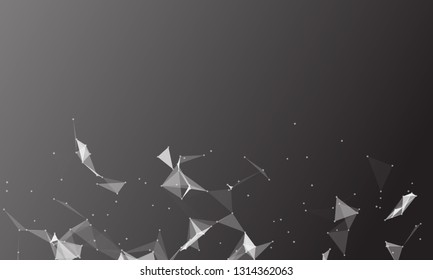 Abstract futuristic - Molecules technology with polygonal shapes on dark blue background. Illustration Vector design digital technology concept. - Vector