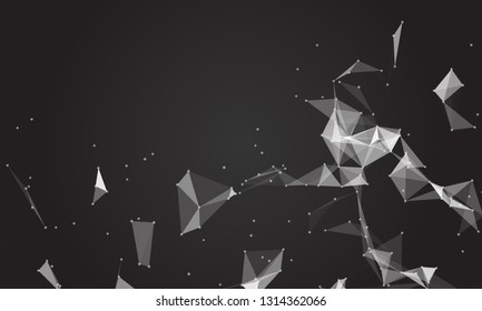 Abstract futuristic - Molecules technology with polygonal shapes on dark blue background. Illustration Vector design digital technology concept. - Vector