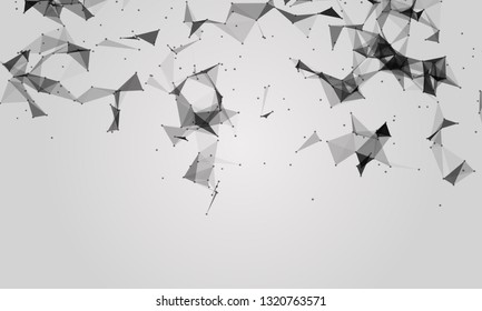 Abstract futuristic - Molecules technology with polygonal shapes on dark blue background. Illustration Vector design digital technology concept. - Vector