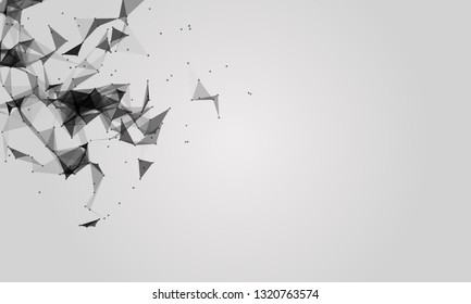 Abstract futuristic - Molecules technology with polygonal shapes on dark blue background. Illustration Vector design digital technology concept. - Vector