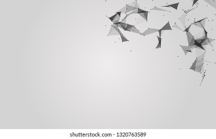 Abstract futuristic - Molecules technology with polygonal shapes on dark blue background. Illustration Vector design digital technology concept. - Vector