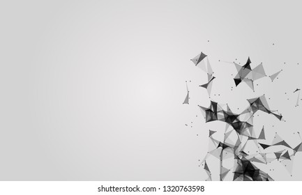 Abstract futuristic - Molecules technology with polygonal shapes on dark blue background. Illustration Vector design digital technology concept. - Vector