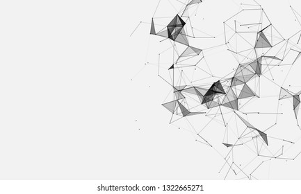 Abstract futuristic - Molecules technology with polygonal shapes on dark blue background. Illustration Vector design digital technology concept. - Vector