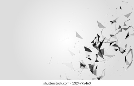 Abstract futuristic - Molecules technology with polygonal shapes on dark blue background. Illustration Vector design digital technology concept. - Vector