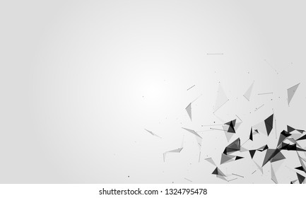 Abstract futuristic - Molecules technology with polygonal shapes on dark blue background. Illustration Vector design digital technology concept. - Vector