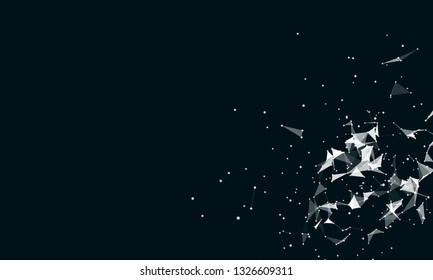 Abstract futuristic - Molecules technology with polygonal shapes on dark blue background. Illustration Vector design digital technology concept. - Vector