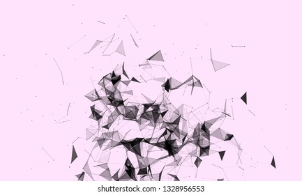 Abstract futuristic - Molecules technology with polygonal shapes on dark blue background. Illustration Vector design digital technology concept. - Vector