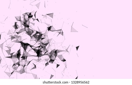 Abstract futuristic - Molecules technology with polygonal shapes on dark blue background. Illustration Vector design digital technology concept. - Vector