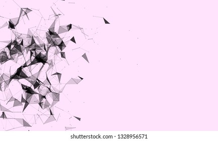 Abstract futuristic - Molecules technology with polygonal shapes on dark blue background. Illustration Vector design digital technology concept. - Vector