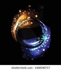 Abstract futuristic - Molecules technology with polygonal  on dark background. Illustration Vector design digital technology concept