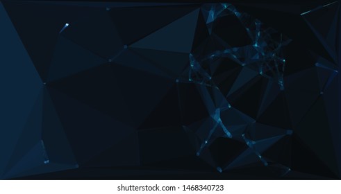 Abstract futuristic - Molecules technology with polygonal  on dark background. Illustration Vector design digital technology concept