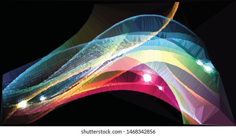 Abstract futuristic - Molecules technology with polygonal  on dark background. Illustration Vector design digital technology concept
