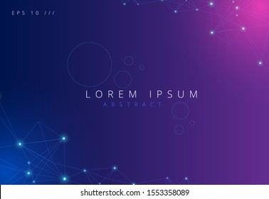 Abstract futuristic - Molecules technology with polygonal shapes on dark blue background. Illustration Vector design digital technology concept.
