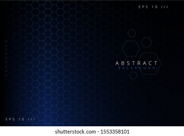 Abstract futuristic - Molecules technology with polygonal shapes on dark blue background. Illustration Vector design digital technology concept.