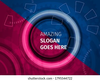 Abstract futuristic - Molecules technology with polygonal shapes on dark blue background. Illustration Vector design digital technology concept.
