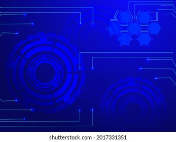 Abstract futuristic - Molecules technology with polygonal shapes on dark blue background. Illustration Vector design digital technology concept.